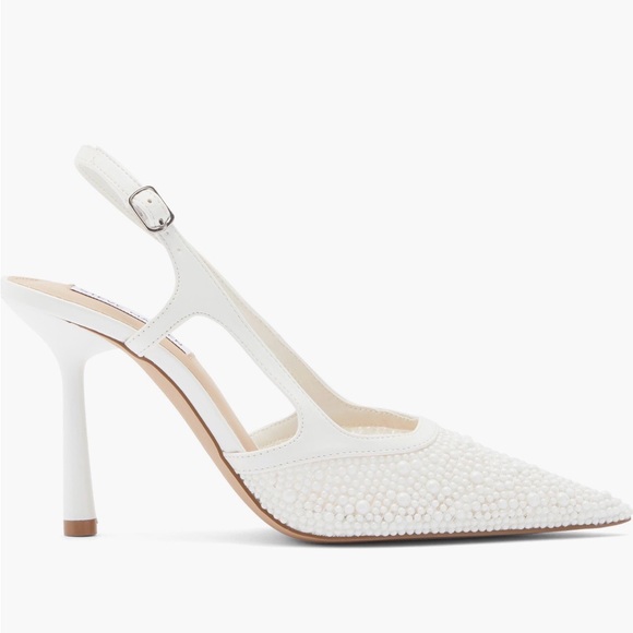 Steve Madden White Beaded Heels - Picture 2 of 5